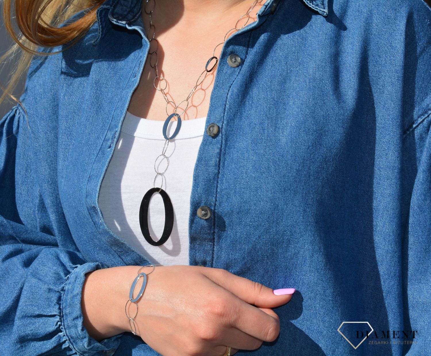 Naszyjnik srebrny ogniwka owalne Dall'Acqua C RM 17987s (2).JPG